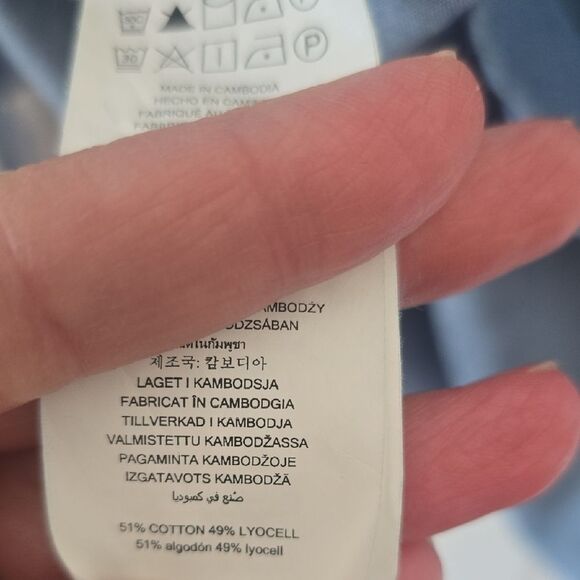 Michael Kors Denim Blue Blouse with Split Neck - Picture 5 of 5